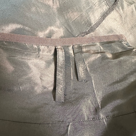 OPPIO Italy Luxury Taffeta Bronzed Brown Exposed Seams Tiered Flounce Sz M L - Picture 5 of 14